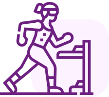 From Struggle to Strength A purple line drawing of a person walking