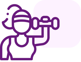 i6 Woman lifting dumbbell, minimalist illustration design.