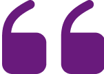 quote Purple quotation marks on a black background.